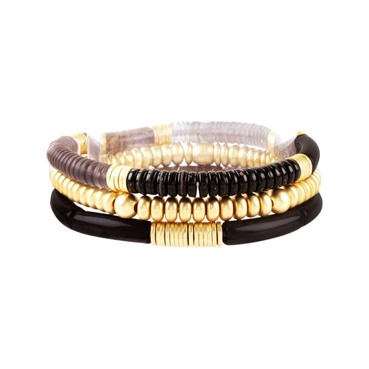 Black Kayla Bracelet Stack