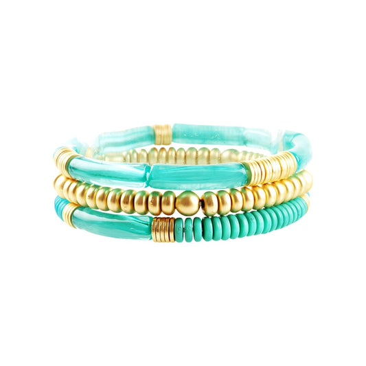 Mint Kayla Bracelet Stack