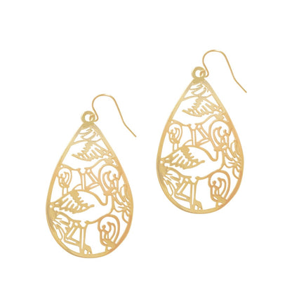 Gold Flamingo Maya Earrings