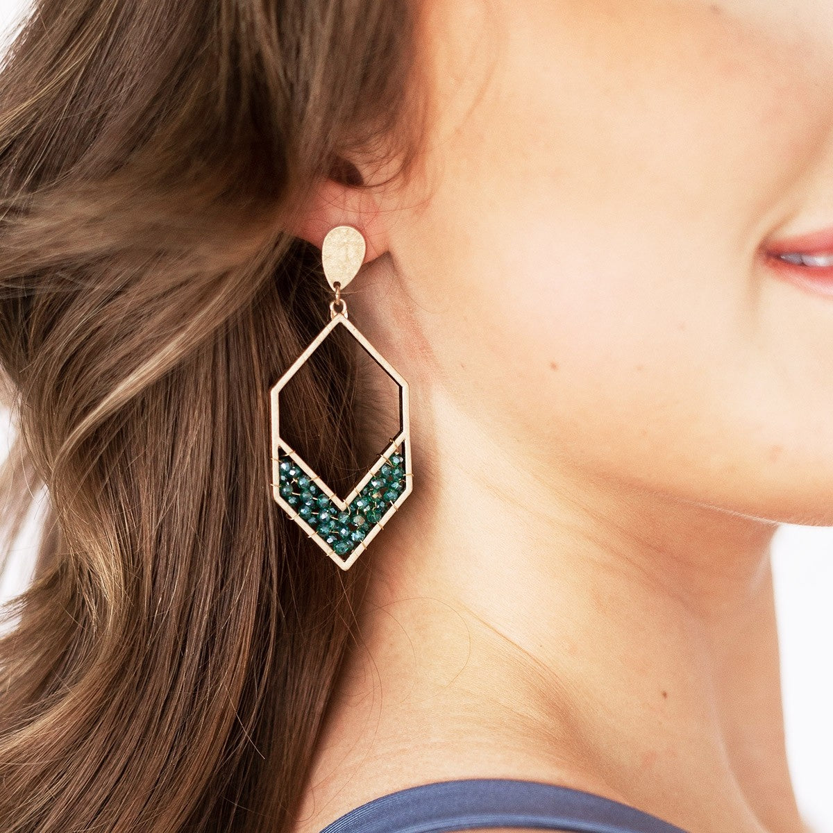 Teal Collins Earrings