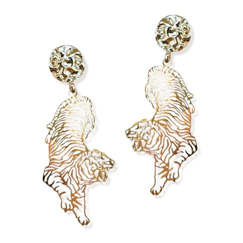 Gold Tiger Earrings