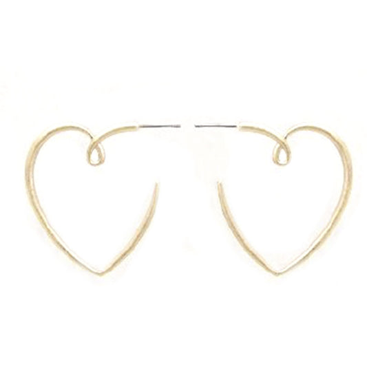 Gold Heart Hoop Earrings