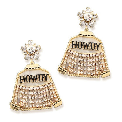 White Diamonds & Denim Earrings