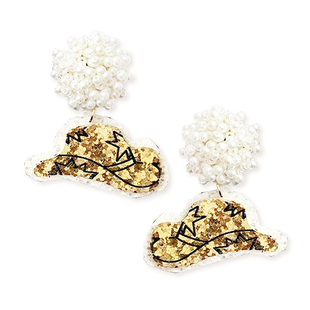 Gold Shania Hat Earrings