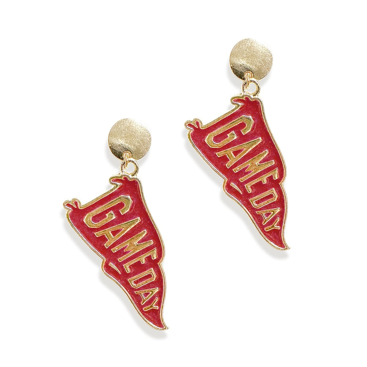 Garnet Game Day Pennant Earrings