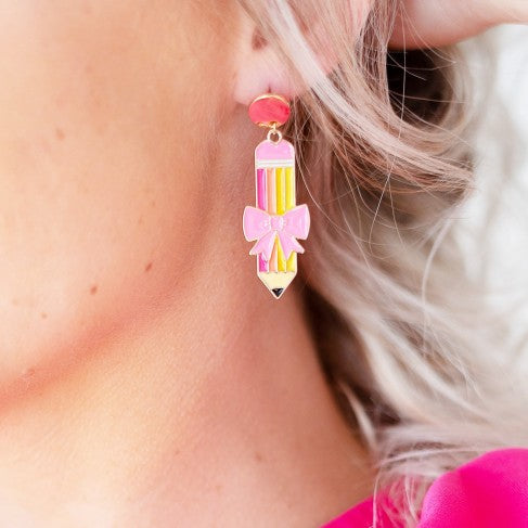 Pencil Enamel Earrings