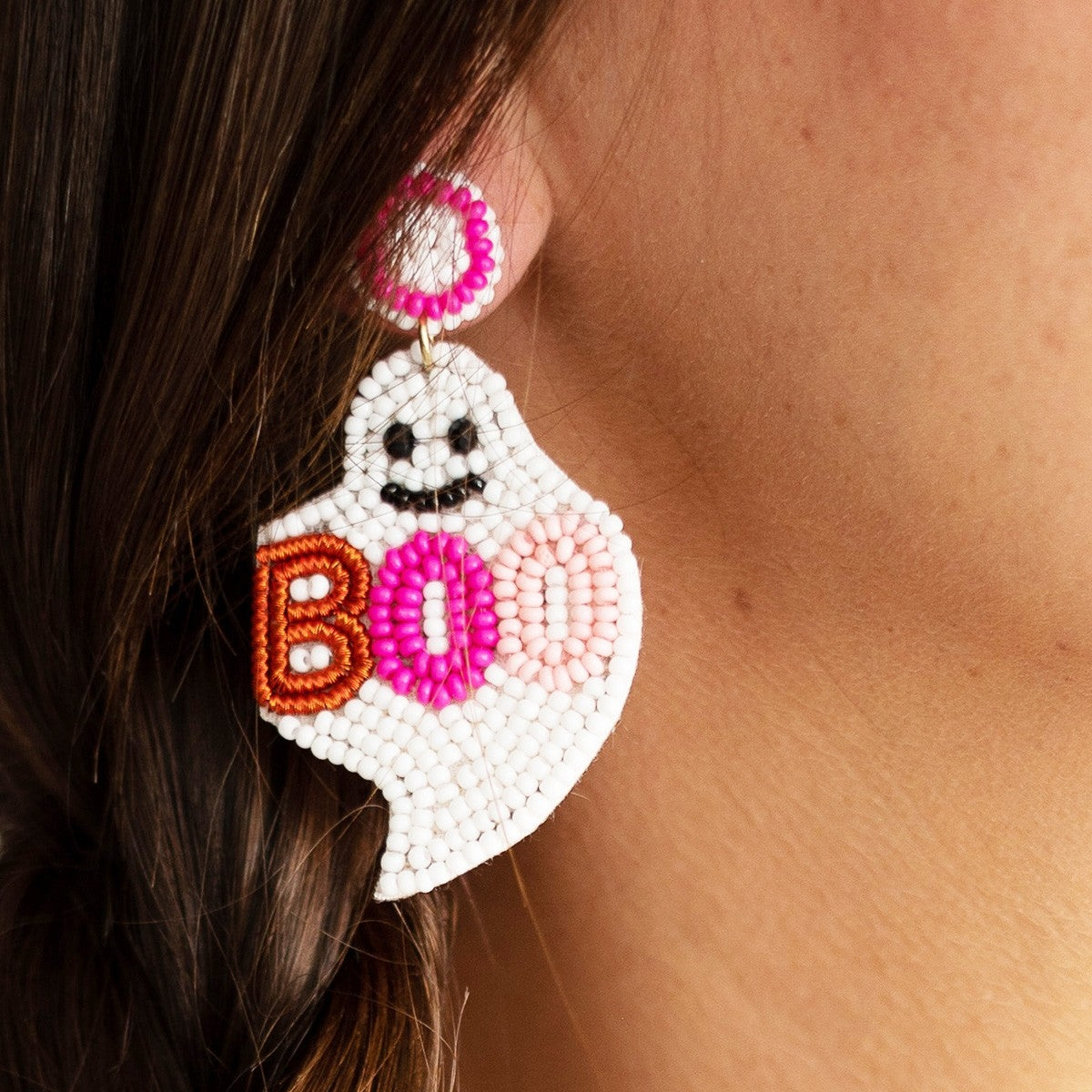 Pink Love You Boo Earrings