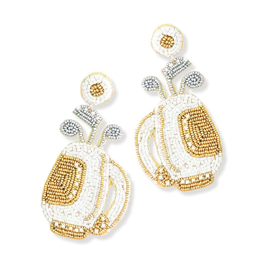 White Golf Clubs Earrings