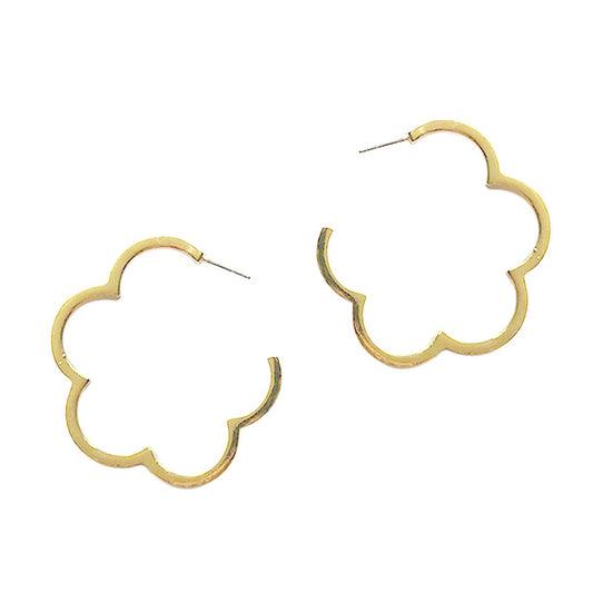 Gold Clover Hoop Earrings