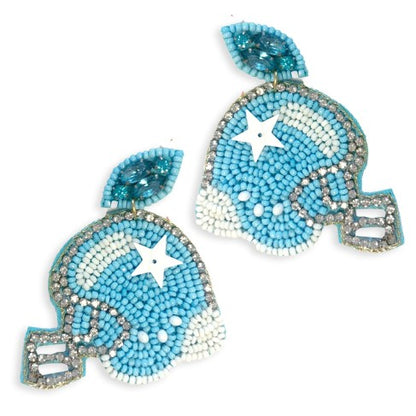 Light Blue Touchdown Earrings