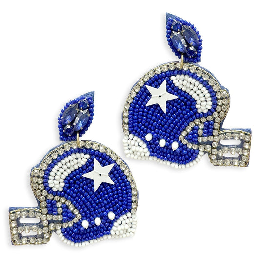 Royal Blue Touchdown Earrings