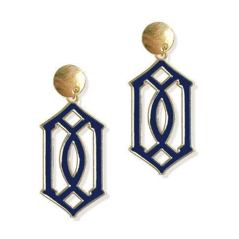 Navy Trellis Earrings