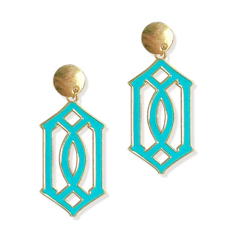 Teal Trellis Earrings