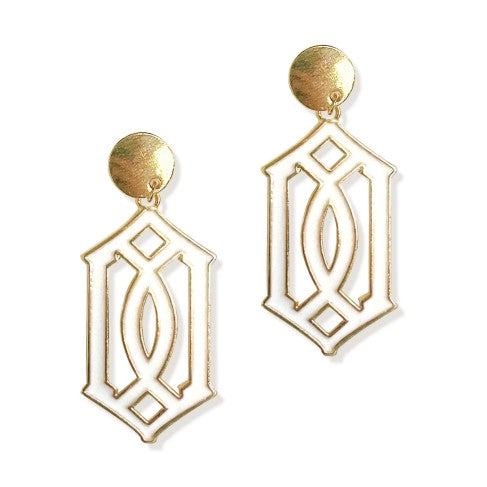 White Trellis Earrings