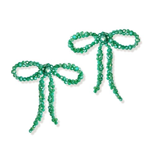 Green Bow Earrings