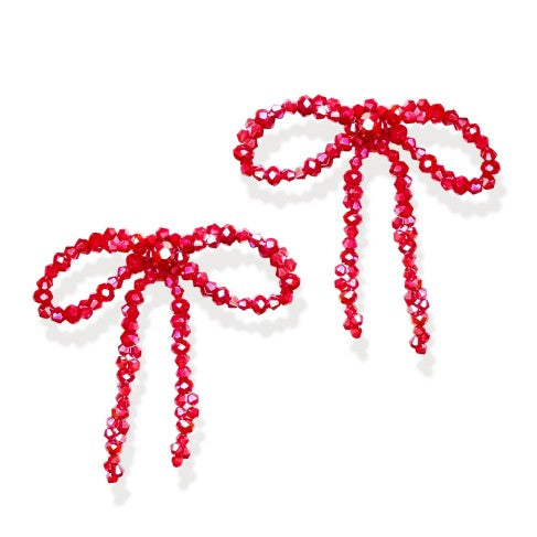 Ruby Bow Earrings