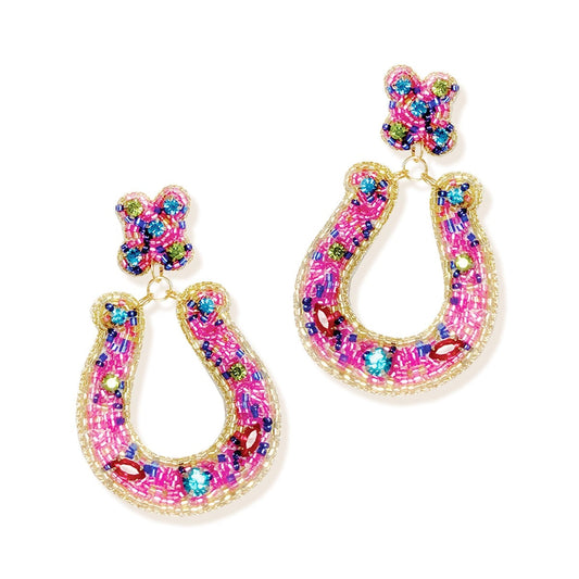 Multicolor Horseshoe Earrings