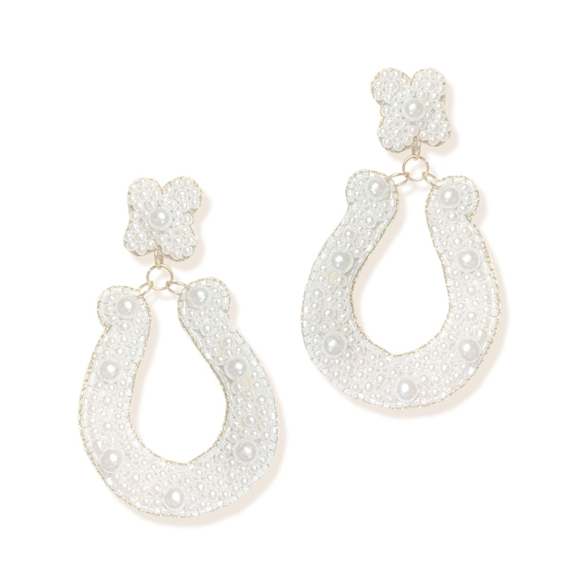 Pearl Horseshoe Earrings