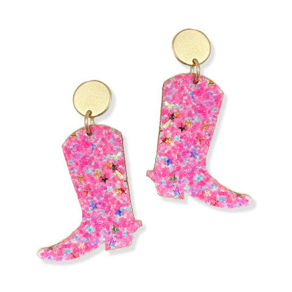 Pink Glitter Jolene Earrings