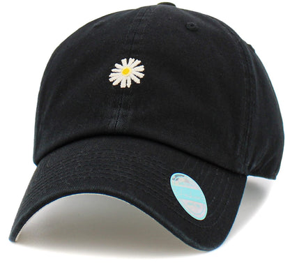 Daisy Print Embroidery Hat Baseball Cap