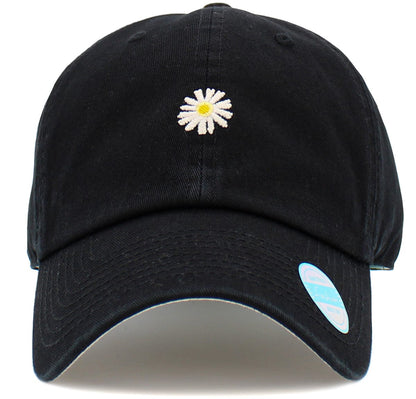 Daisy Print Embroidery Hat Baseball Cap