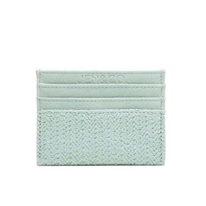 Natural Vegan Leather & Rattan Blocked Cardholder/Wallet