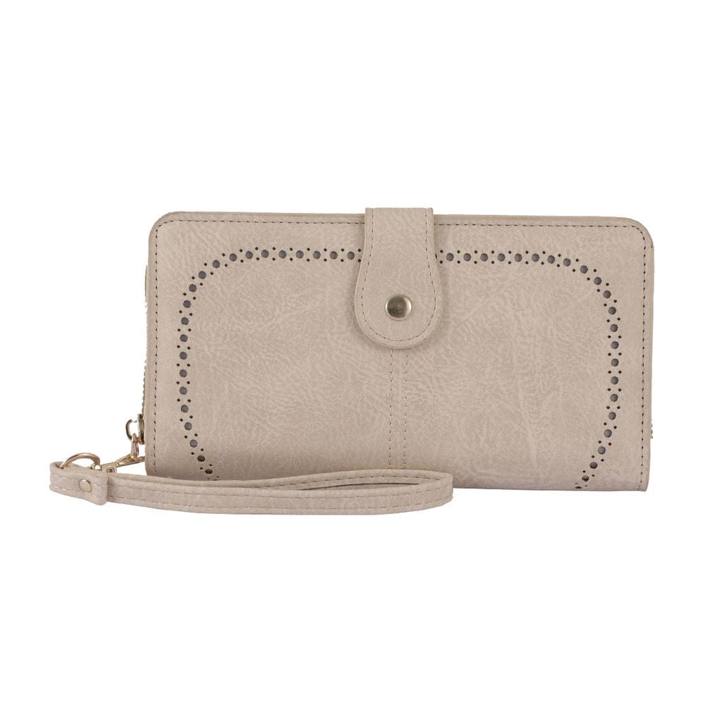 Rachel Vegan Leather Laser Cut Out Detail Wallet/Wristlet